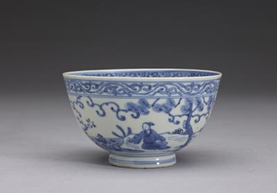 图片[2]-Bowl with landscape and figure motif in underglaze blue, Chia-ching reign (1522-1566), Ming dynasty-China Archive